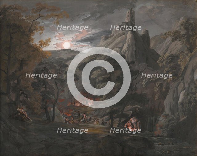 Military camp in the forest, 1820-1830. Creator: Karol Marko.