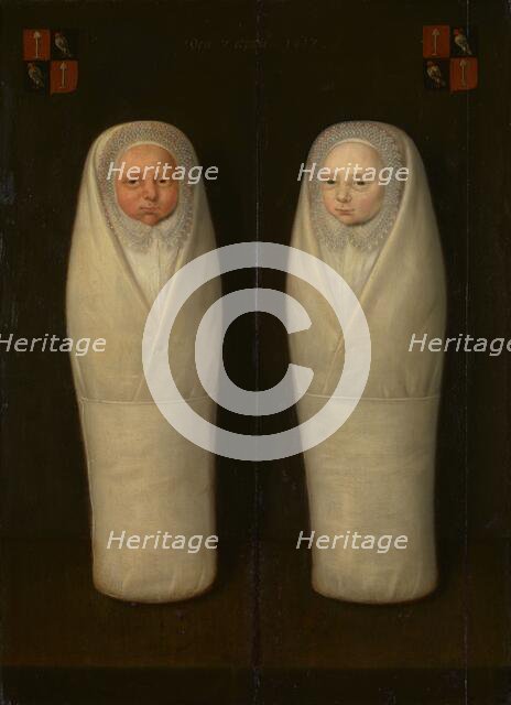 Portrait of Swaddled Twins: The Early-Deceased Children of Jacob de Graeff and Aeltge Boelens, c1617 Creator: Anon.