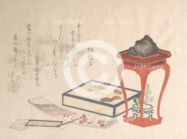 Stand, Box and Writing-Paper, probably 1816., probably 1816. Creator: Shinsai.