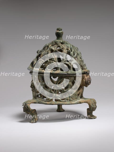 Censer Frame with Inhabited Vine Scroll, Byzantine, 6th century. Creator: Unknown.