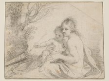 Venus and Cupid, 17th century. Creator: Workshop of Guercino.