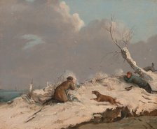 Duck Shooting in Winter, ca. 1825. Creator: Henry Thomas Alken.