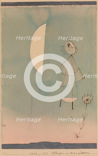 Plants in Moonlight, 1922. Creator: Paul Klee.