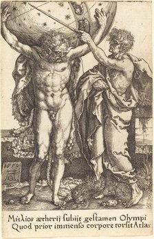 Hercules and Atlas, 1550. Creator: Heinrich Aldegrever.