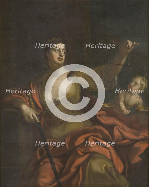 Justitia and Aequitas, early-mid 18th century. Creator: Georg Engelhard Schroder.