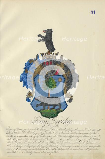 Coat of arms of the Divéky family, 1904. Creator: Adolf Medzihradsky.