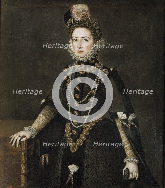 Portrait of the Infanta Catherine Michelle of Spain (1567-1597), 1584-1585. Artist: Sánchez Coello, Alonso (1531-1588)
