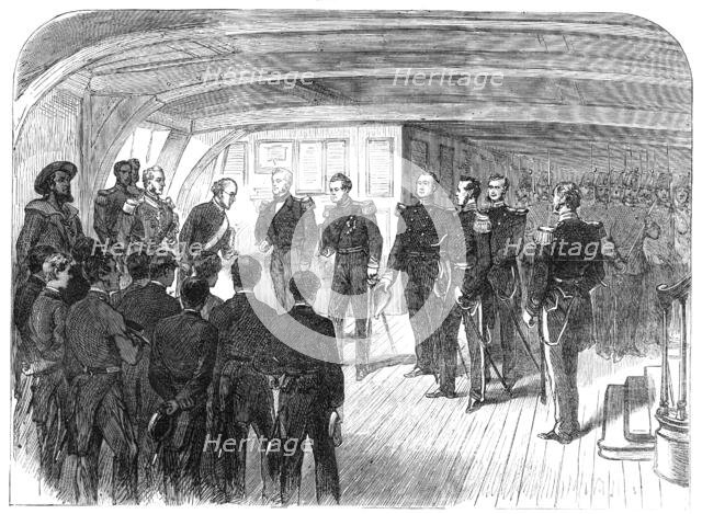 The International Naval Festival at Portsmouth: reception of the French Minister of Marine..., 1865. Creator: Unknown.