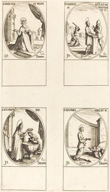 St. David, King and Prophet; Sts. Sabinus and Venustianus; St. Sylvester; St. Colomba. Creator: Jacques Callot.
