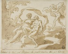 Galatea and Acis with Polyphemus who is about to kill Acis out of Jealousy, n.d. Creator: Unknown.