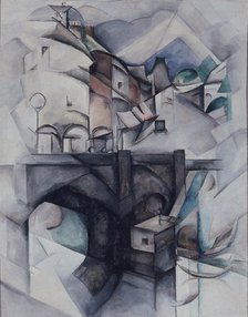 The Bridge. (Sèvres), 1912. Artist: Exter, Alexandra Alexandrovna (1882-1949)