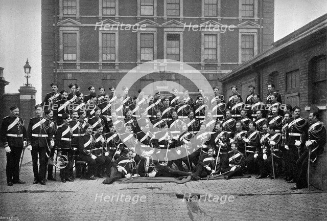 Non-commissioned officers of the 1st Life Guards at Knightsbridge Barracks, London, 1896.Artist: Gregory & Co