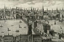 "The Old Bridge, The Only Bridge Over the Thames Until 1750, Stood for Six and a Half Cent...', 1937 Creator: Unknown.