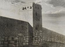 Archbishop's Tower and Roman wall constructed over the remains of the Cyclopean wall...Spain, 1853.  Creator: Antonio Roca Sallent.