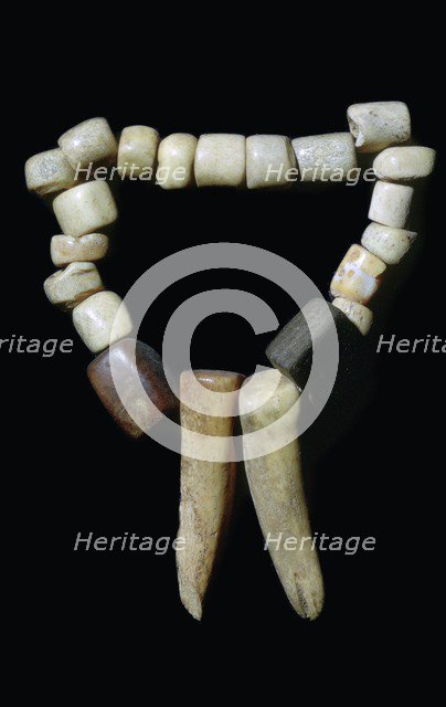 Bone and stone Neolithic necklace. Artist: Unknown