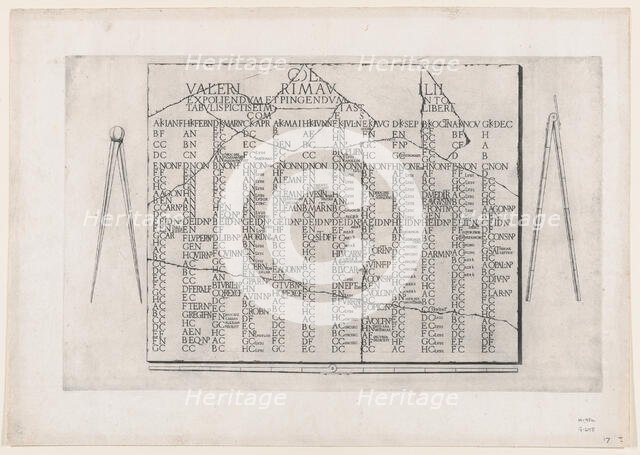 Speculum Romanae Magnificentiae: Tablet with Calendar from the Farnese Palace, 16t..., 16th century. Creator: Anon.