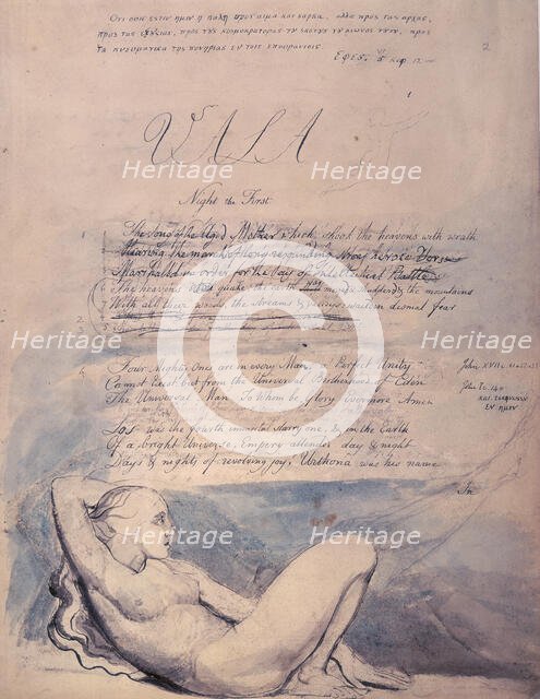 'Night the First', 1797. Creator: William Blake.