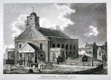 Church of St Mary Newington, Newington Butts, Southwark, London, 1824. Artist: Anon