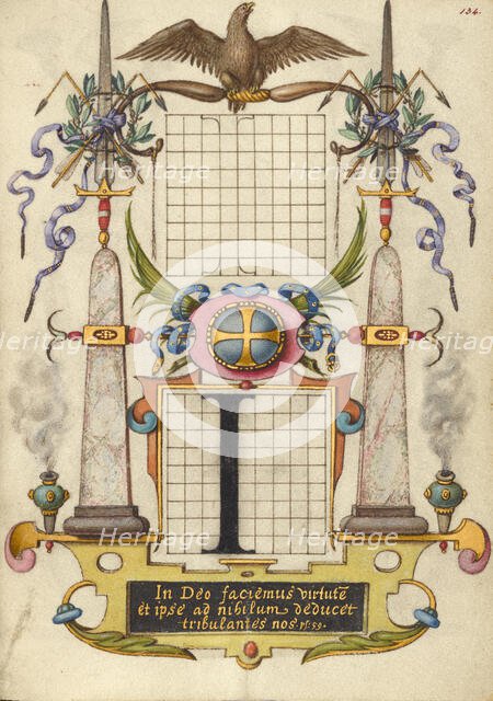 Guide for Constructing the Letter I; Mira calligraphiae monumenta, about 1591-1596. Creator: Joris Hoefnagel.