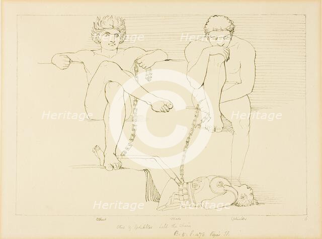 Othus and Ephialtes Holding Orestes Captive, n.d. Creator: John Flaxman.
