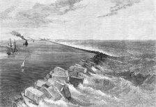 The Isthmus of Suez Maritime Canal: breakwater at Port Said, and Mediterranean entrance..., 1869. Creator: Unknown.