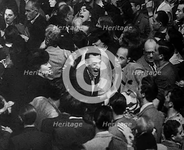An Angry Mob Fighting at a Trial of Leading Fascists, 1944. Creator: British Pathe Ltd.