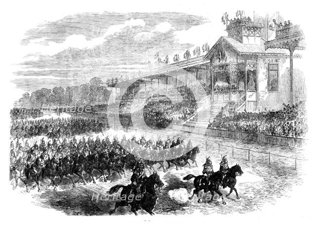 Review of the French Army at Longchamps, Bois de Boulogne, 1871. Creator: Unknown.