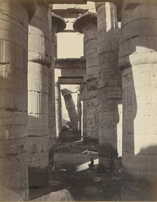 Haute-Egypt, Salle Hypostyle à Karnak, ca. 1870. Creator: Adolphe Braun.