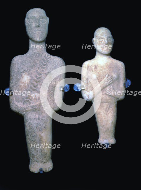 Cycladic figures, 25th century BC. Artist: Unknown