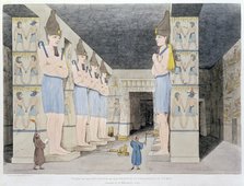 'The Interior of the Temple at Ybsombul in Nubia', 1820-1822. Artist: Agostino Aglio