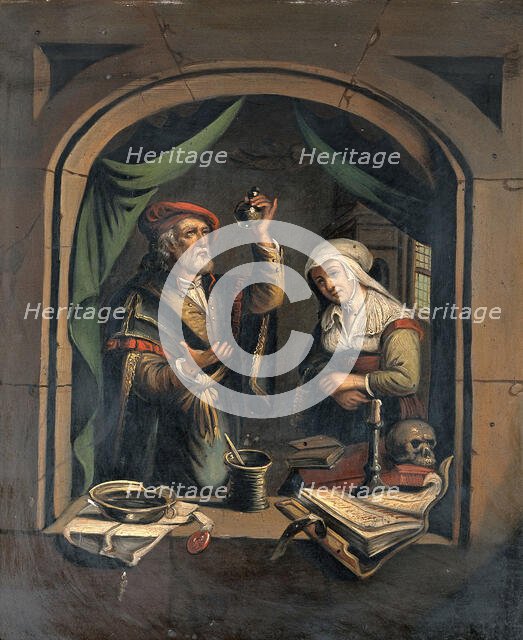 A physician examining a urine flask, c1650s. Creator: Unknown.