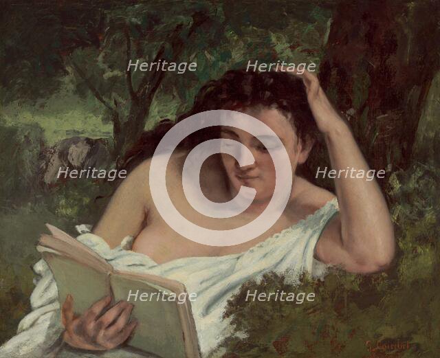 A Young Woman Reading, c. 1866/1868. Creator: Gustave Courbet.