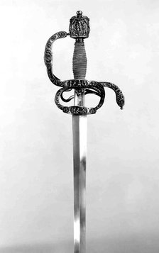 Rapier of Ambrogio Spinola (1569-1630) with Scabbard Chape, Northern European, poss. France, c1600. Creator: M. I. F..