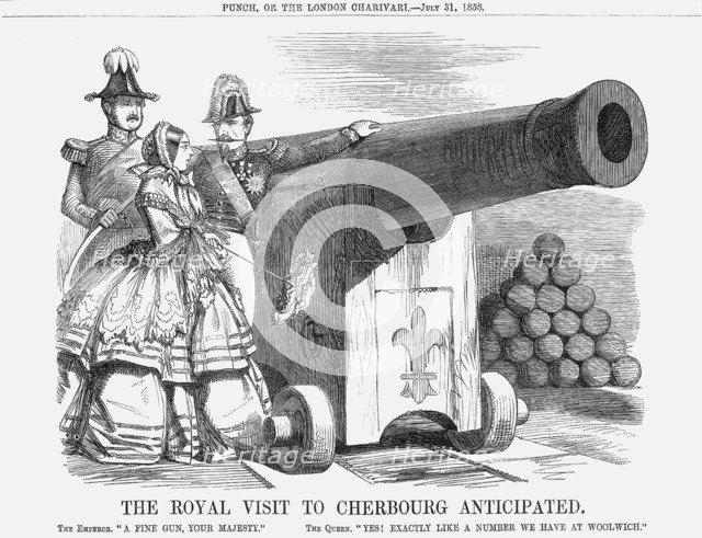'The Royal Visit to Cherbourg Anticipated', 1858. Artist: Unknown