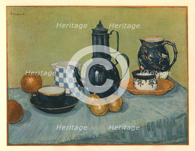 'Still Life with Blue Enamel Coffeepot, Earthenware and Fruit', May 1888, (1947). Creator: Vincent van Gogh.