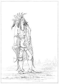 Iroquois brave, 1841.Artist: Myers and Co