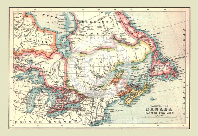 Map of the Dominion of Canada, Eastern Provinces, 1902.  Creator: Unknown.