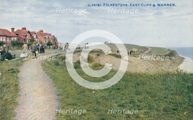 'Folkestone: East Cliff & Warren', late 19th-early 20th century. Artist: Unknown.