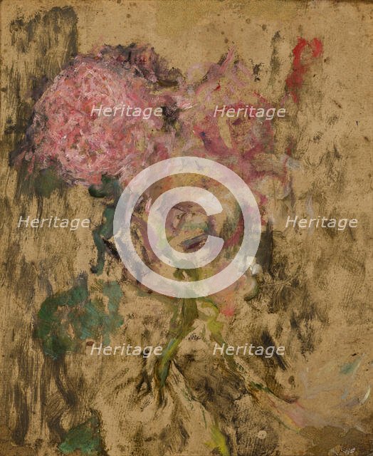 Flowers / Landscape Motif-two-sided painting, after 1930. Creator: Olga Boznanska.