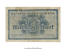 German banknote (Bavaria), 1923. Artist: Unknown.