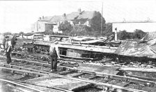 The recent railway accident at Wembley: the wreckage on the line, 1909. Creator: Topical Press Agency.