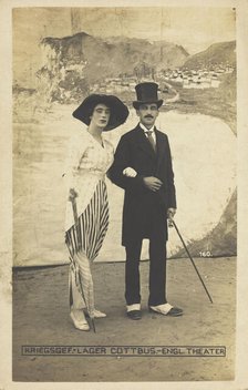 British prisoners of war performing a show at a prisoner of war camp in Cottbus..., [1910-1919?]. Creator: Unknown.