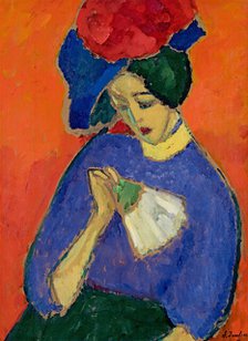 Lady with a Fan, 1909. Creator: Javlensky, Alexei, von (1864-1941).