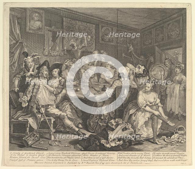 A Rake's Progress, Plate 3, June 25, 1735. Creator: William Hogarth.