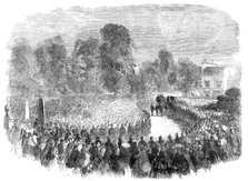 Funeral of Mr. Braidwood, the late Chief of the London Fire Brigade, in Abney-Park Cemetery, 1861. Creator: Unknown.