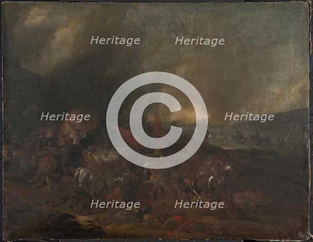 Battle scene, late 17th-early 18th century. Creator: Johann Philip Lemke.