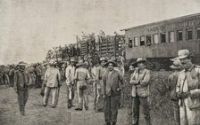 Military train transporting troops, Cuba, Cuban War of Independence (1895-1898), 1898.  Creator: Unknown.