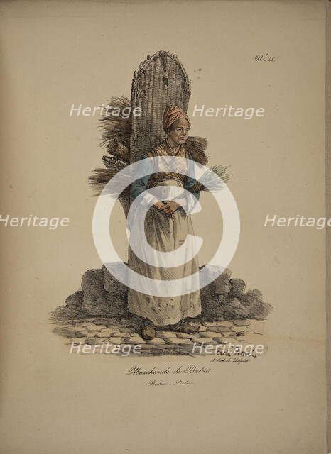 Broom seller. From the Series "Cris de Paris" (The Cries of Paris), 1815. Creator: Vernet, Carle (1758-1836).