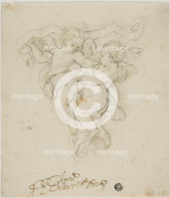 Spandrel Decoration with Two Putti, n.d. Creator: Unknown.