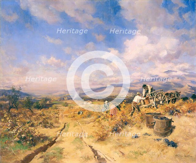 Grape harvest in Provence, c. 1815. Creator: Martin, Étienne (1858-1945).